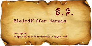 Bleicöffer Hermia névjegykártya